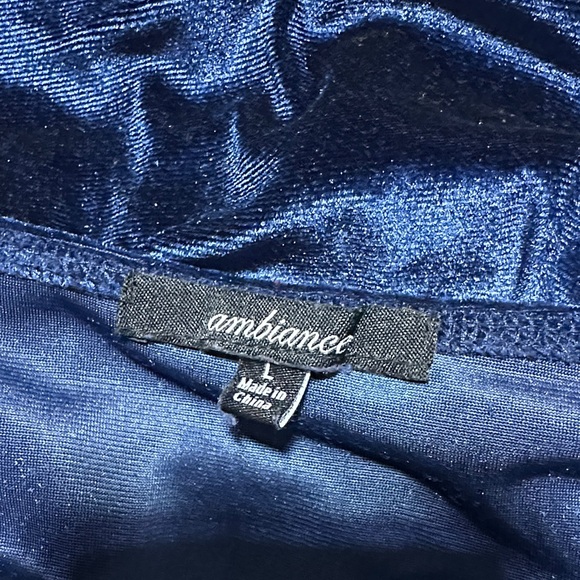 Ambiance Navy Blue Velvet Bodycon Dress | Spaghetti Strap Date Night Dress - Picture 8 of 9